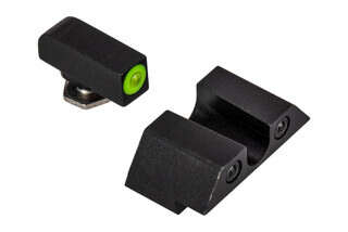 Night Fision Glow Dome night sight set for Glock G42/G43 handguns with U-notch and yellow front sight.
